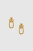 Signature Link Double Cross Earrings - Gold sold by Anine Bing