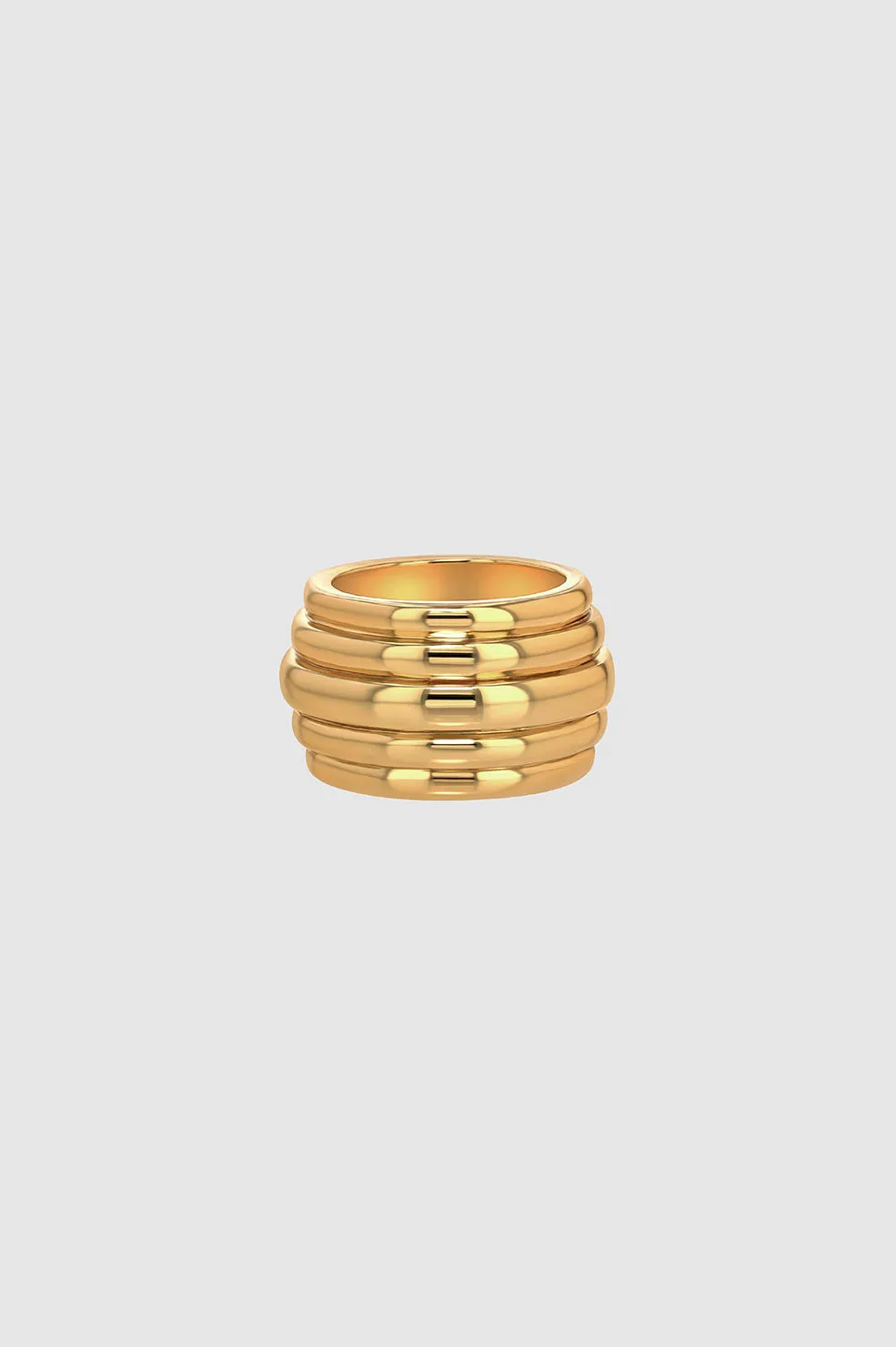 Chunky Ribbed Ring - Gold sold by Anine Bing product image thumbnail 3