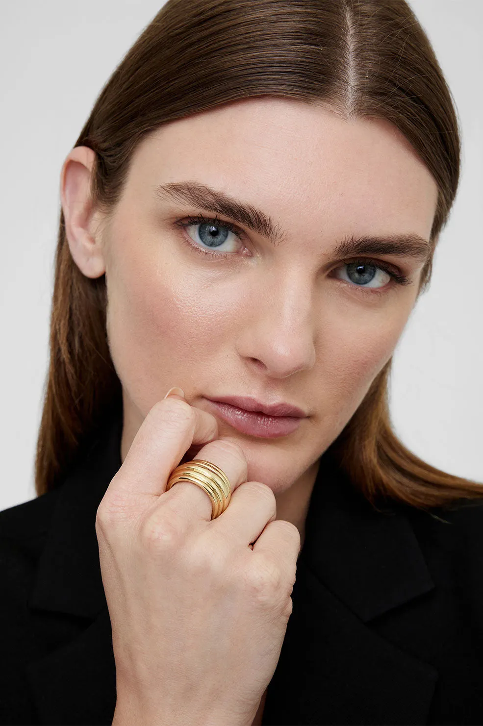 Chunky Ribbed Ring - Gold sold by Anine Bing product image thumbnail 2