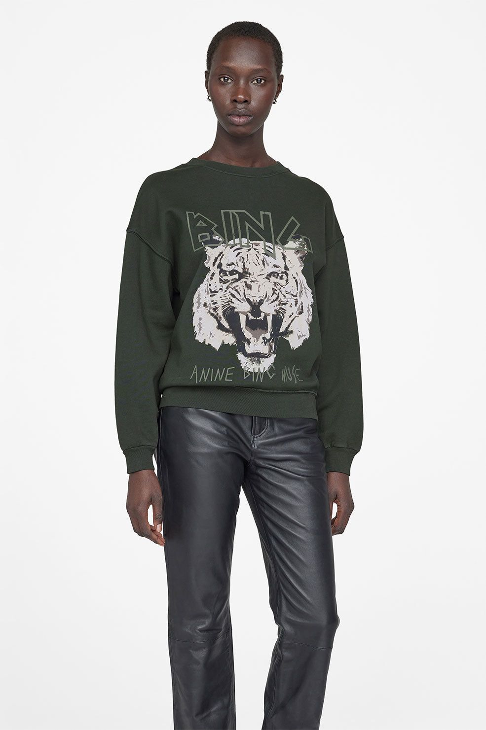 Tiger Sweatshirt - Forest Green sold by Anine Bing product image thumbnail 2