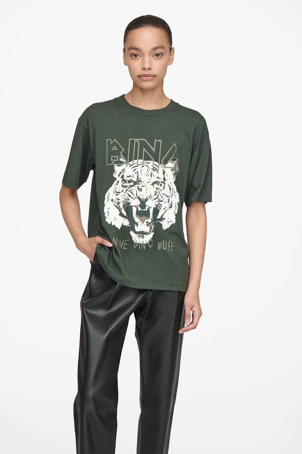Tiger Tee - Forest Green sold by Anine Bing product image thumbnail 4