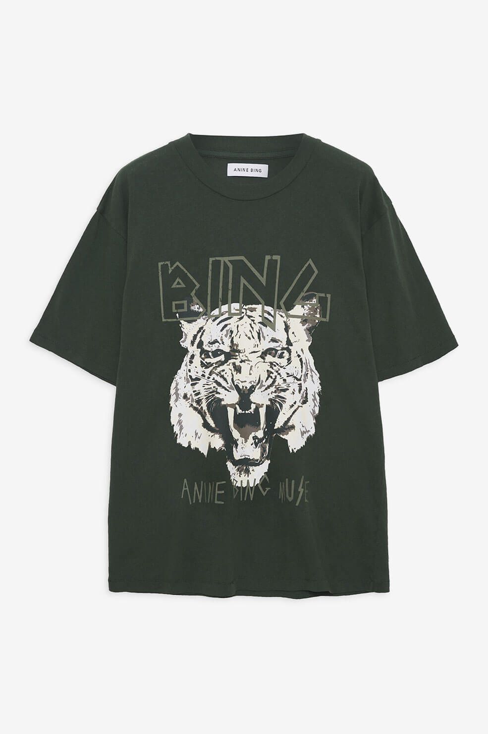 Tiger Tee - Forest Green sold by Anine Bing product image thumbnail 5