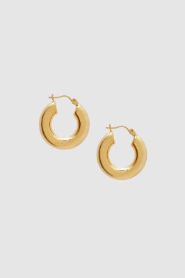 Tubular Hoop Earrings - 14k Gold sold by Anine Bing