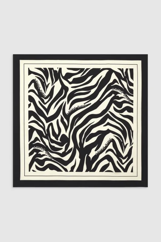 Evelyn Scarf - Black And Cream Zebra sold by Anine Bing
