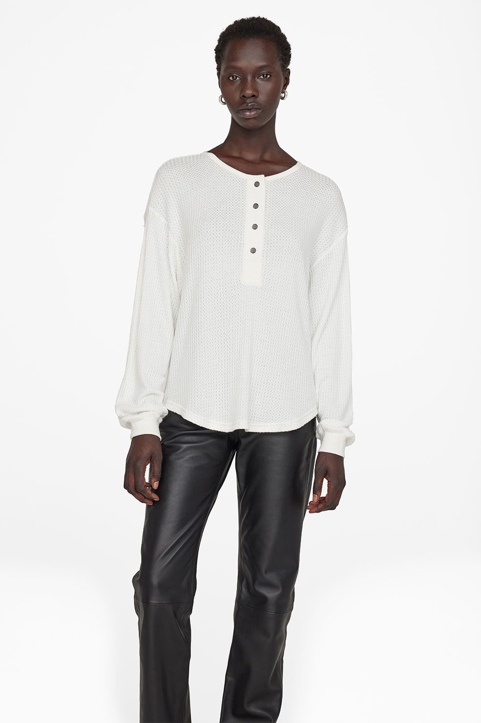 Henley Top - White sold by Anine Bing product image thumbnail 3