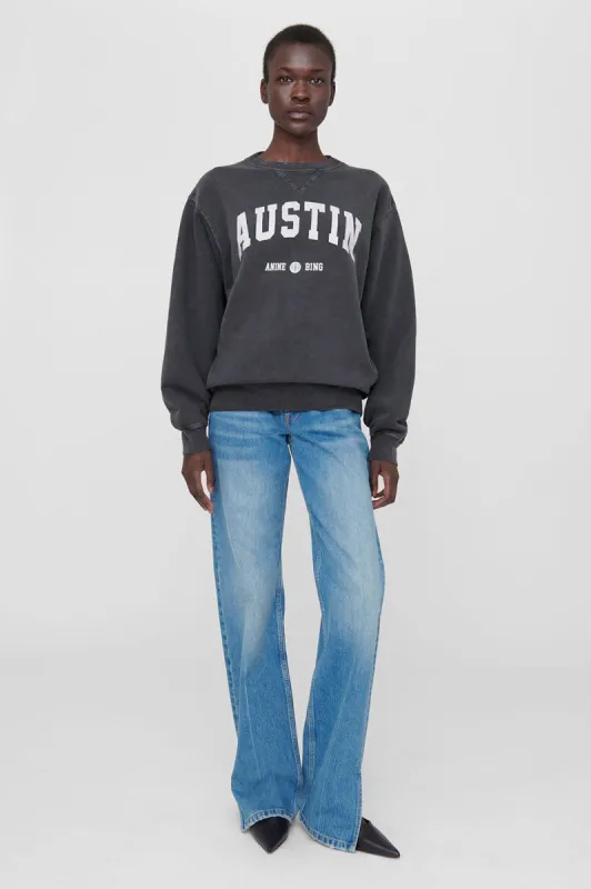 Ramona Sweatshirt University Austin - Washed Black sold by Anine Bing