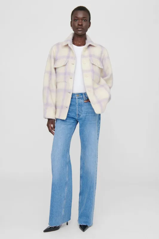 Phoebe Jacket- Lavender And Cream Check sold by Anine Bing