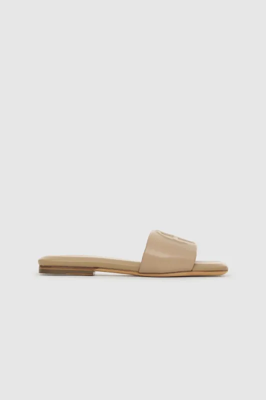Ria Slides - Butterscotch Monogram sold by Anine Bing