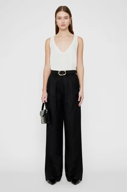 Dale Tank - White Linen Blend sold by Anine Bing