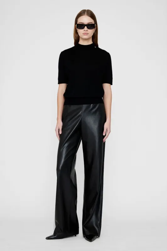 Koa Pant - Black Vegan Leather sold by Anine Bing