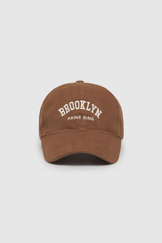 Jeremy Baseball Cap University Brooklyn - Camel made by Anine Bing