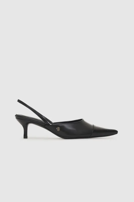 Willa Slingback Heels - Black sold by Anine Bing