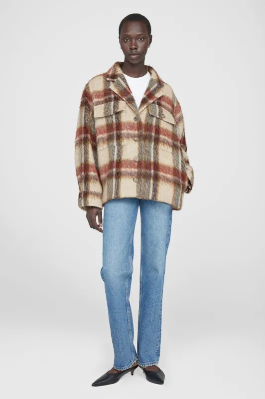 Flynn Jacket - Oatmeal Plaid sold by Anine Bing