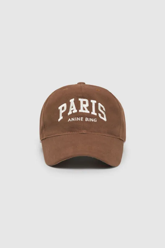 Jeremy Baseball Cap University Paris - Camel sold by Anine Bing