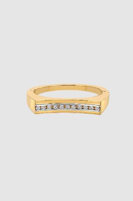 Chunky Curved Diamond Bangle - 14k Gold sold by Anine Bing