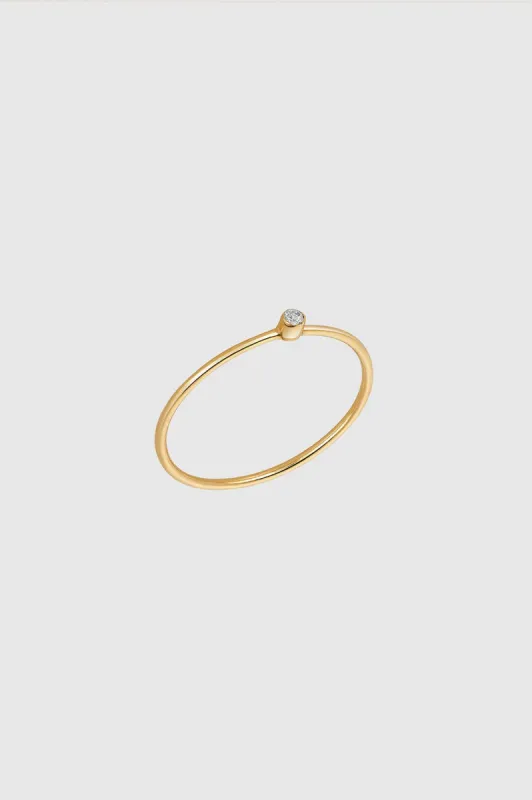 Stacking Ring With Diamond - 14k Gold sold by Anine Bing