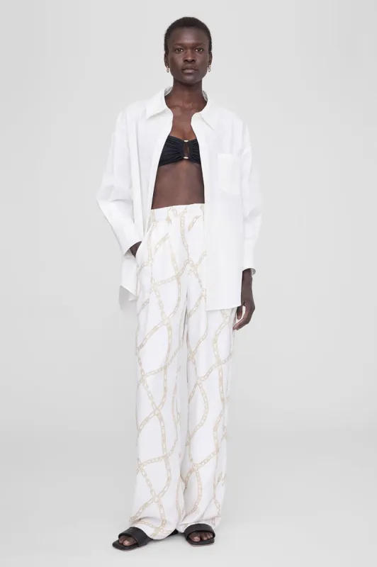 Carrie Pant - Cream And Tan Link Print sold by Anine Bing
