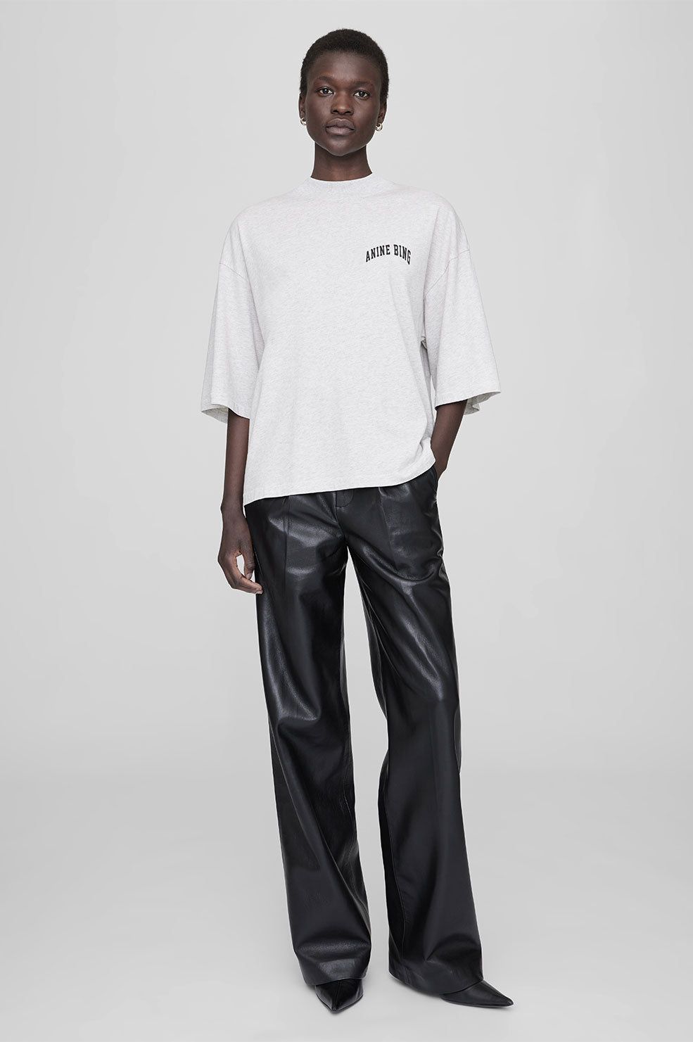 Palmer Tee Anine Bing - Heather Grey sold by Anine Bing