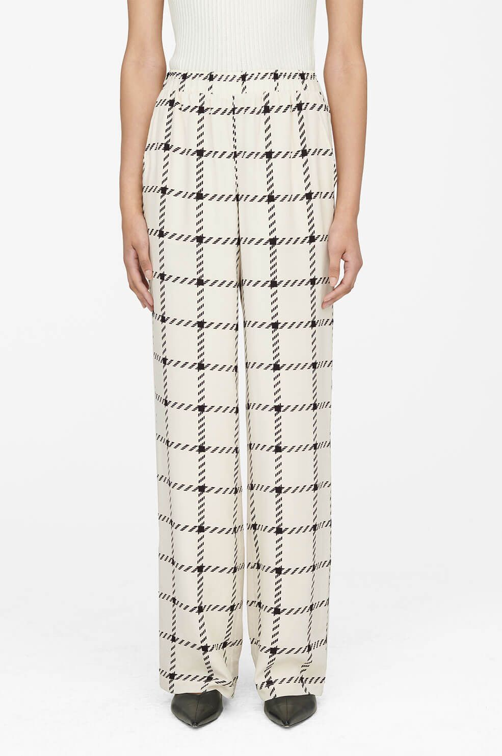 Owen Pant - Cream Check sold by Anine Bing product image thumbnail 2