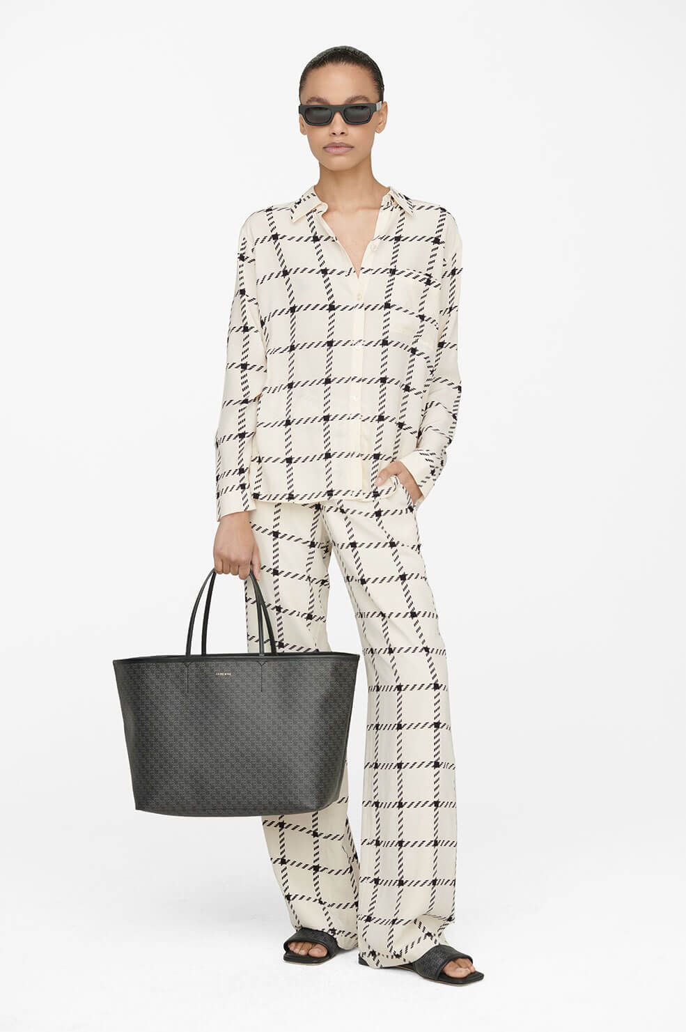 Owen Pant - Cream Check sold by Anine Bing product image thumbnail 5