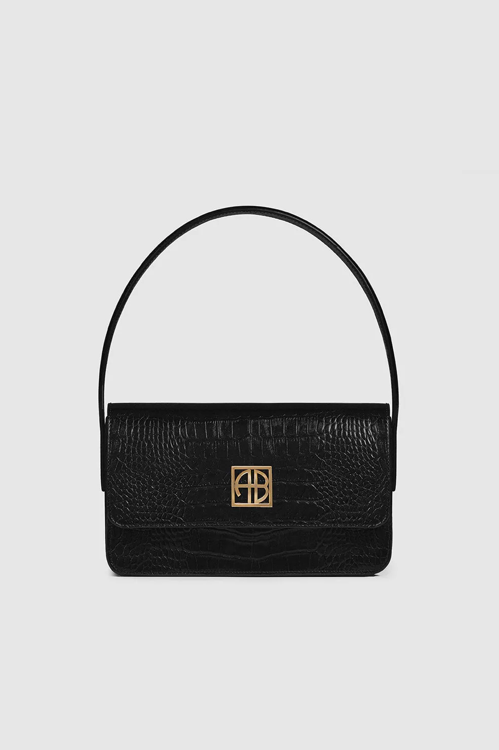Elly Shoulder Bag - Black Embossed sold by Anine Bing