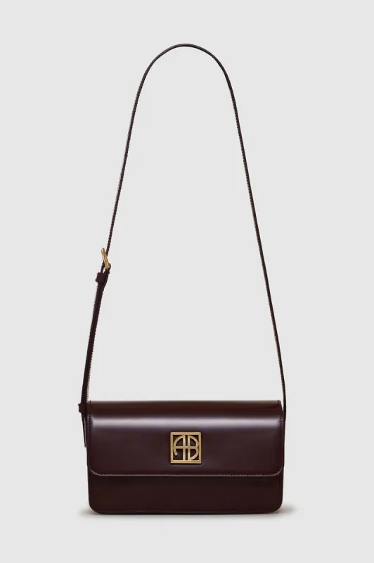 Elly Crossbody Bag - High-Shine Burgundy sold by Anine Bing