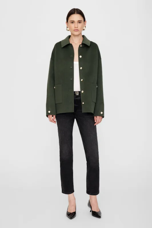 Luca Jacket - Olive Cashmere Blend sold by Anine Bing