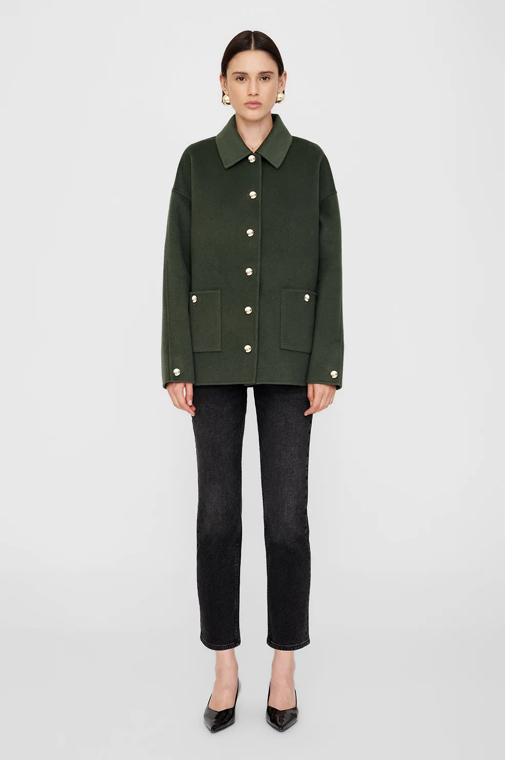 Luca Jacket - Olive Cashmere Blend sold by Anine Bing product image thumbnail 5