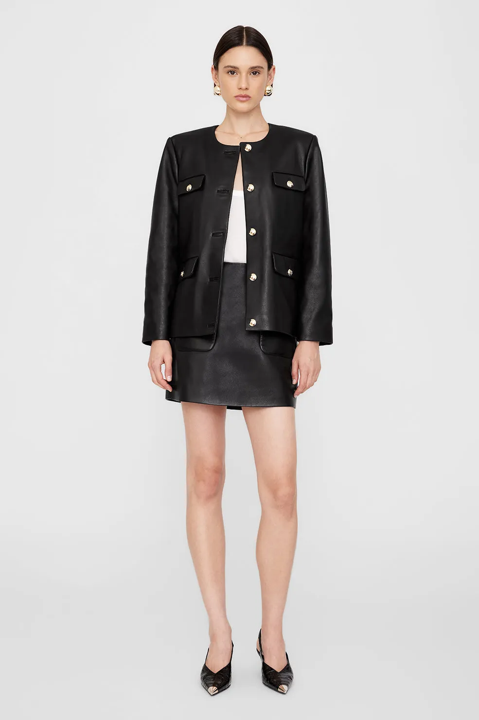 Finn Skirt - Black Leather sold by Anine Bing product image thumbnail 5