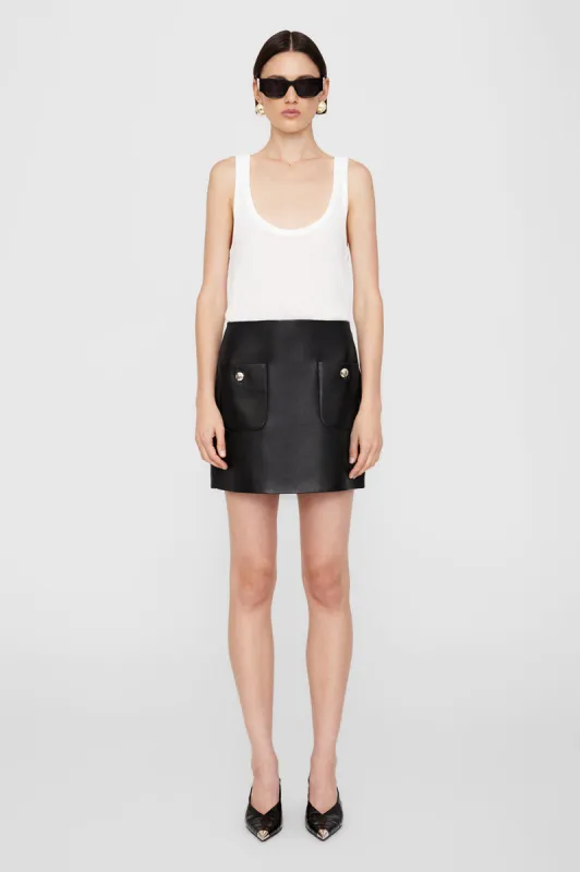 Finn Skirt - Black Leather made by Anine Bing