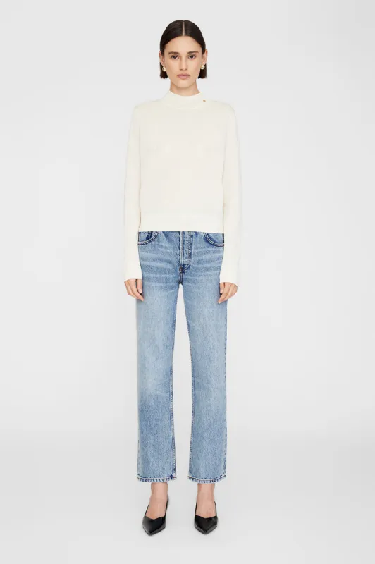 Monique Long Sleeve Sweater - Ivory sold by Anine Bing