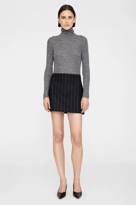 Tierra Skirt - Dark Grey Pinstripe made by Anine Bing