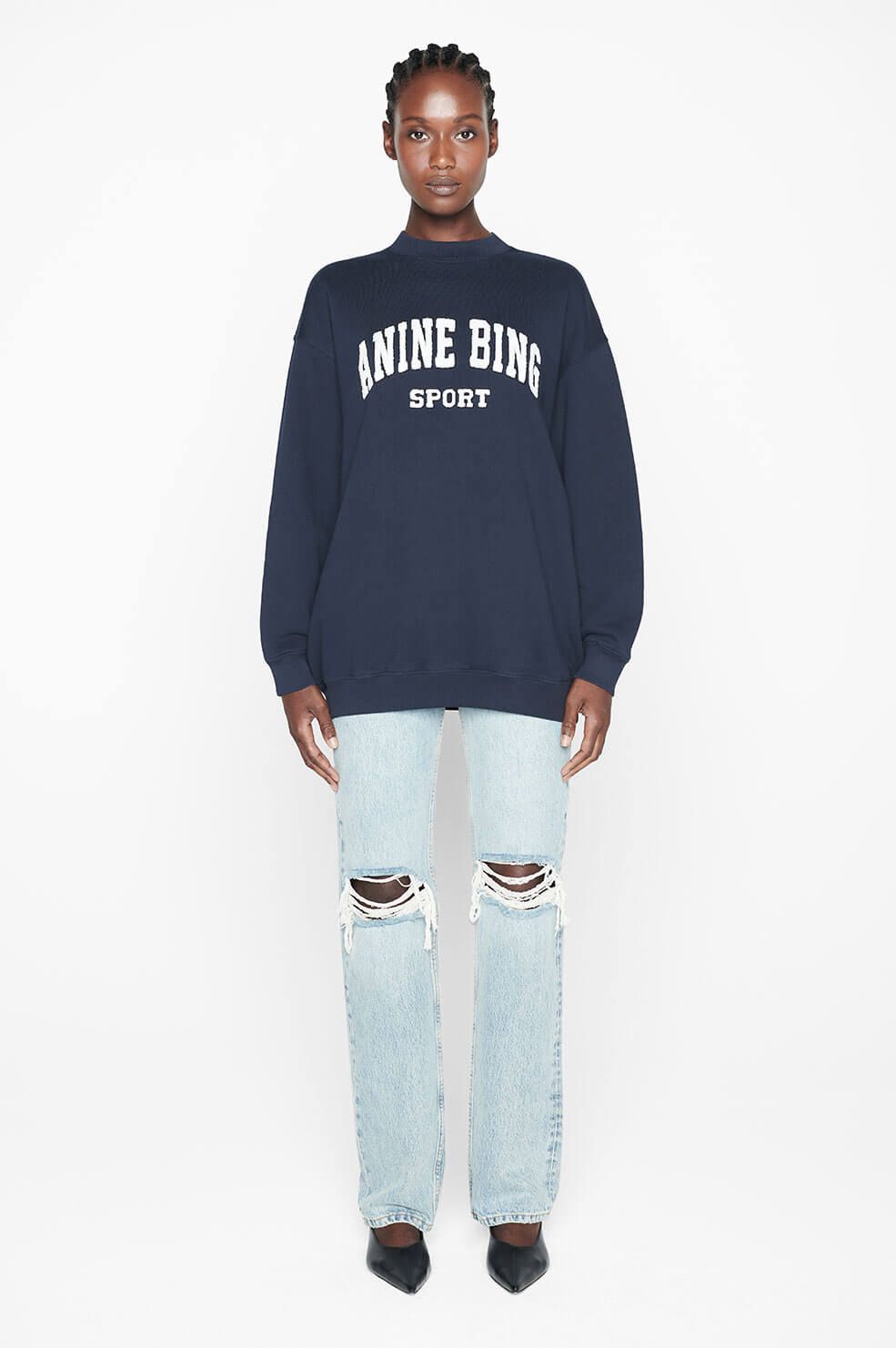 Tyler Sweatshirt - Pacific Blue sold by Anine Bing