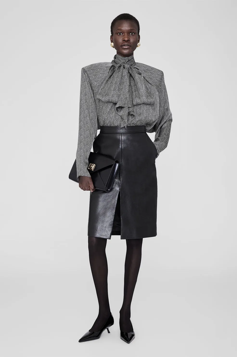 Rachel Top - Black And White Herringbone sold by Anine Bing product image thumbnail 5