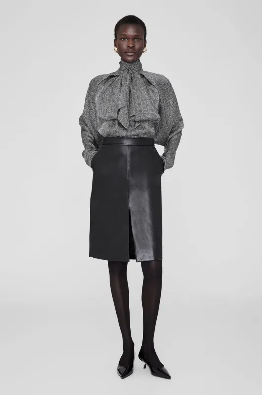 Rachel Top - Black And White Herringbone sold by Anine Bing