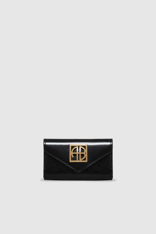 Elly Wallet - High-Shine Black sold by Anine Bing