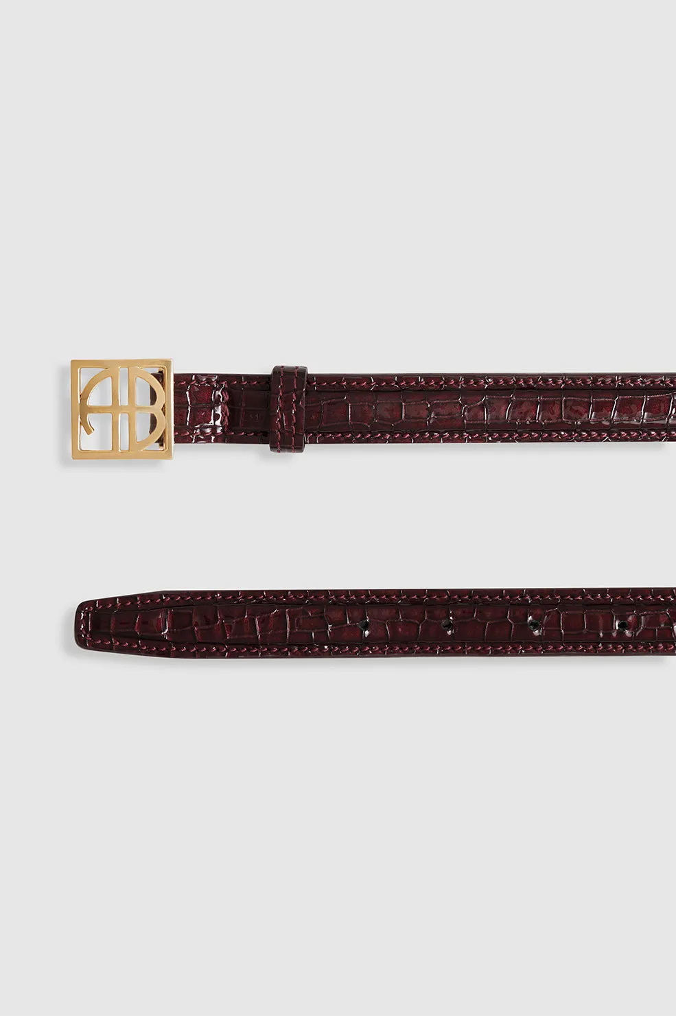 Monogram Belt - Burgundy Small Embossed sold by Anine Bing product image thumbnail 4