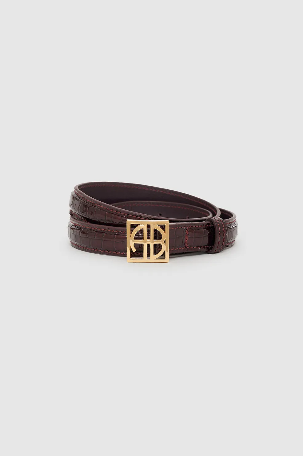 Monogram Belt - Burgundy Small Embossed sold by Anine Bing product image thumbnail 3