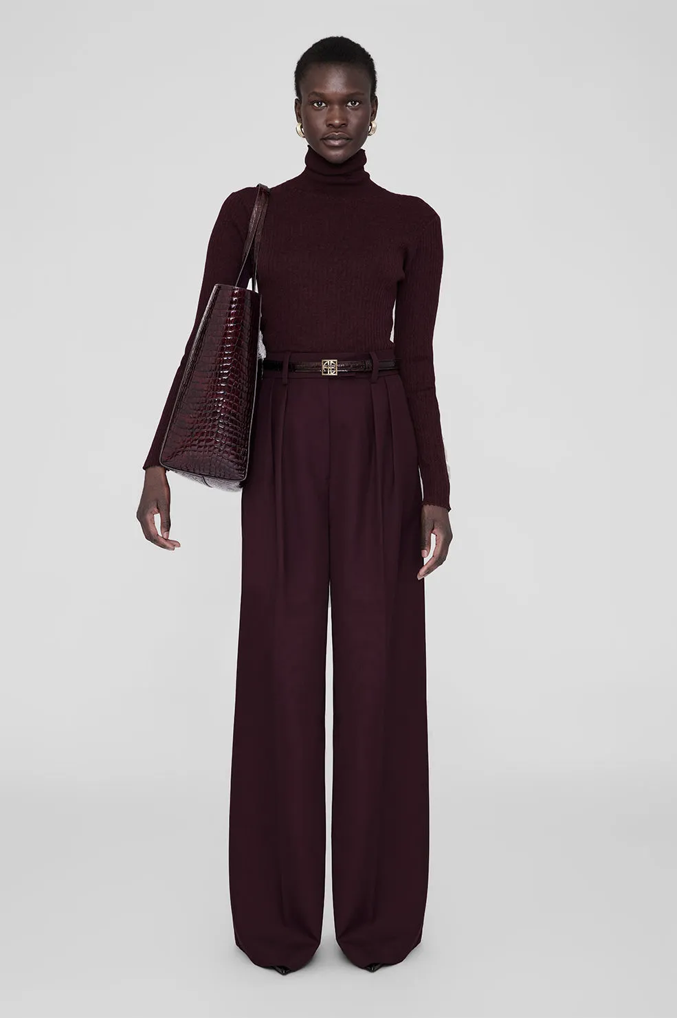 Elly Tote - Burgundy Embossed sold by Anine Bing product image thumbnail 2