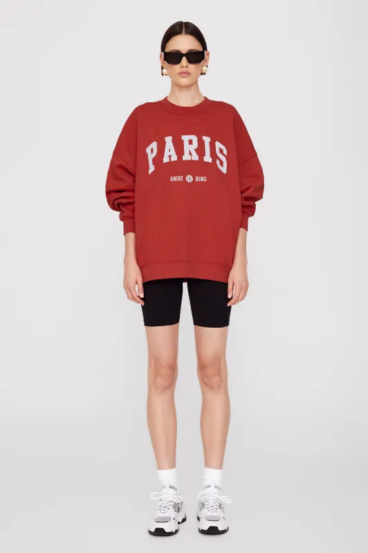 Miles Sweatshirt Paris - Red sold by Anine Bing