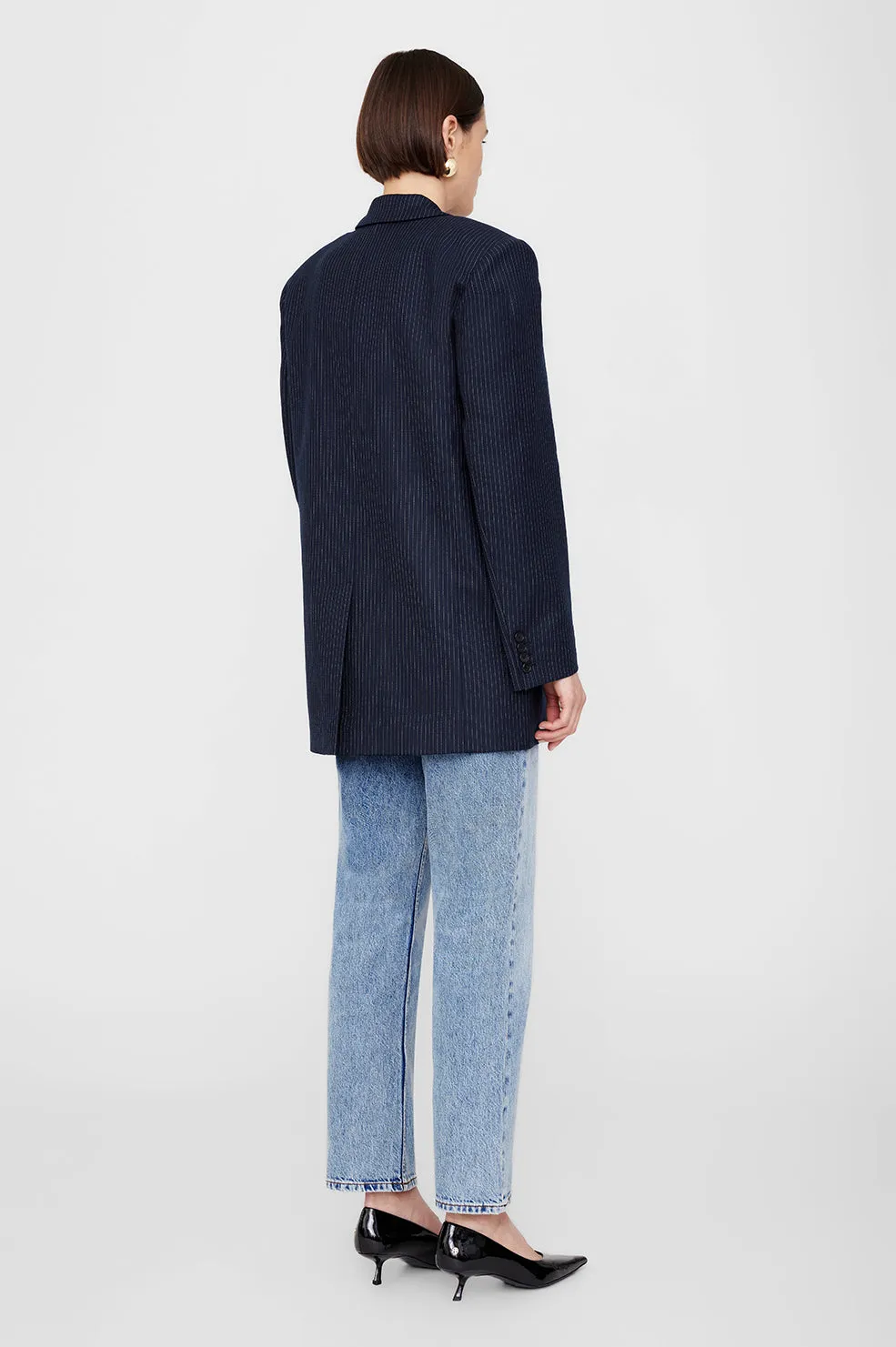 Declan Blazer - Navy Pinstripe sold by Anine Bing product image thumbnail 3