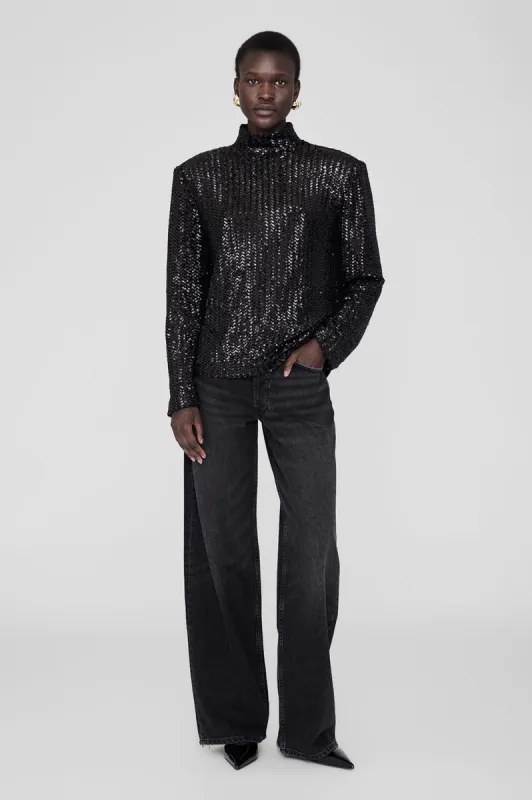 Josephine Top - Black Sequin sold by Anine Bing
