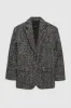 Quinn Blazer - Salt And Pepper sold by Anine Bing