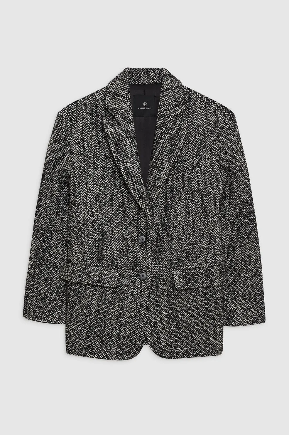 Quinn Blazer - Salt And Pepper sold by Anine Bing