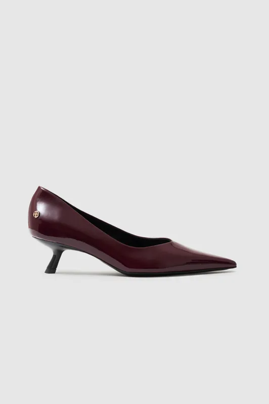 Hilda Pumps - Dark Red Patent sold by Anine Bing