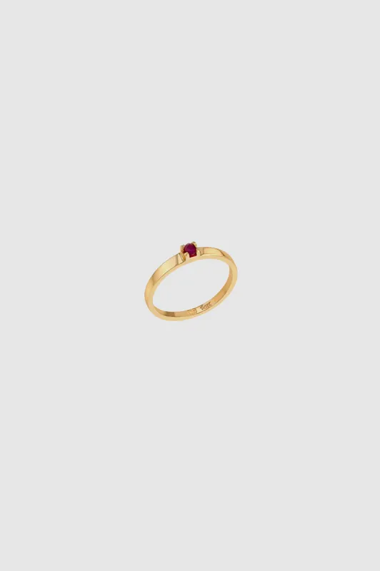 Delicate Ruby Pinky Ring - 14k Gold sold by Anine Bing