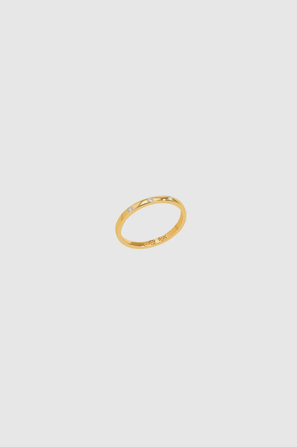 Delicate Diamond Band Pinky Ring - 14k Gold sold by Anine Bing