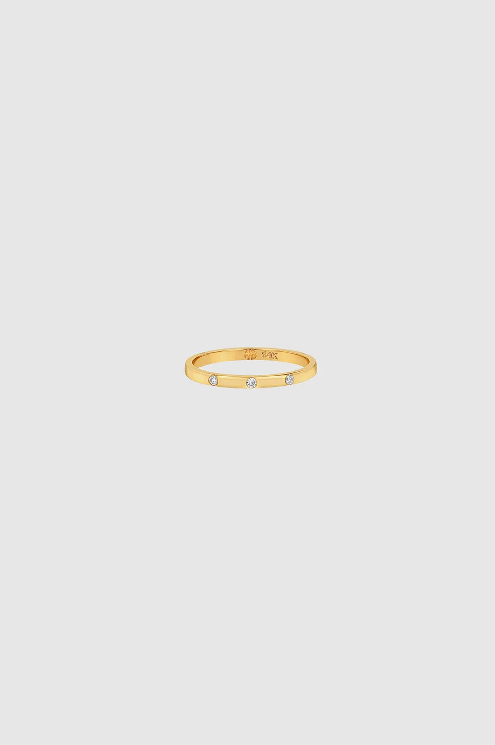 Delicate Diamond Band Pinky Ring - 14k Gold sold by Anine Bing product image thumbnail 3