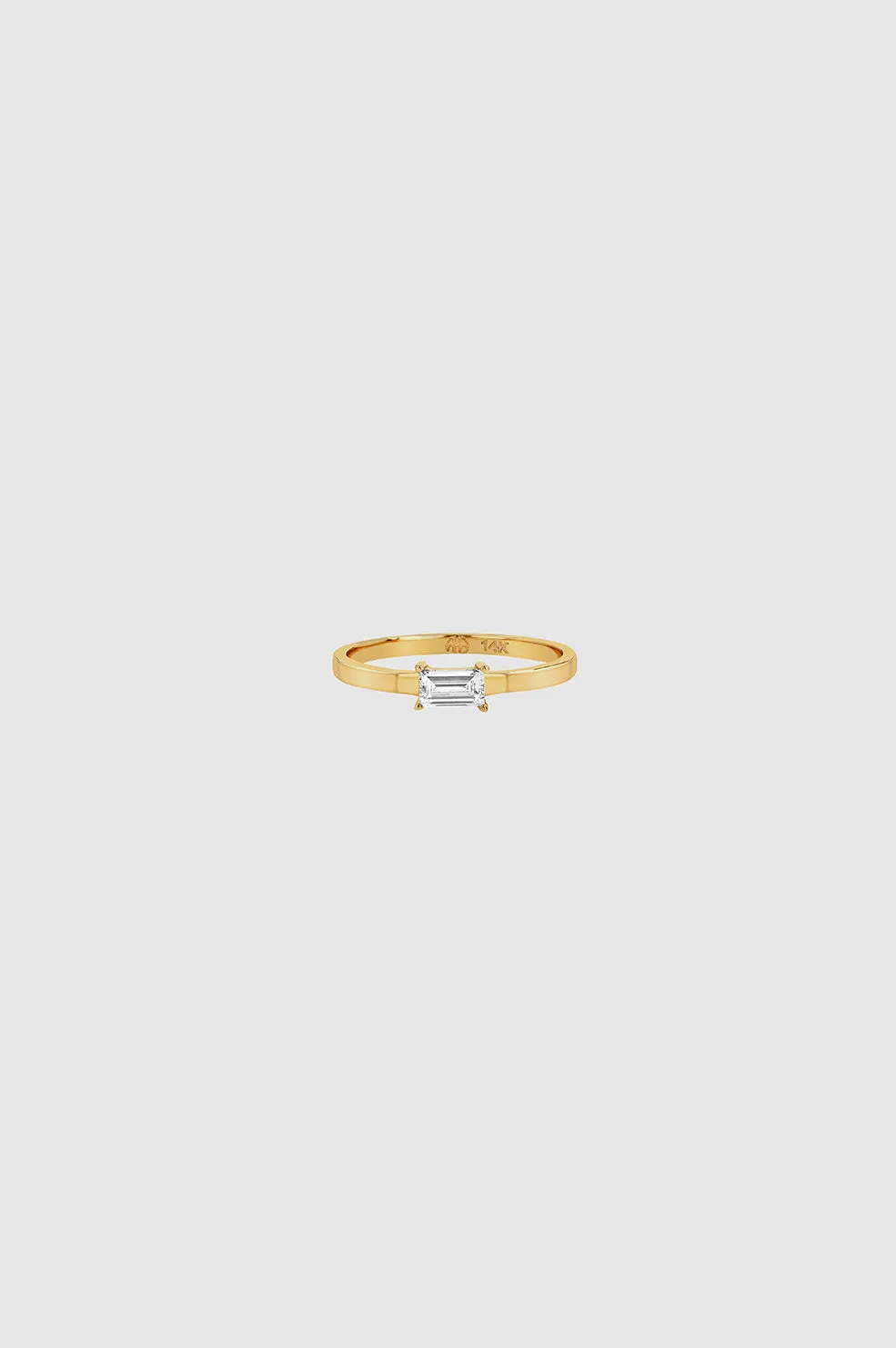 Delicate Baguette Diamond Pinky Ring - 14k Gold sold by Anine Bing product image thumbnail 3