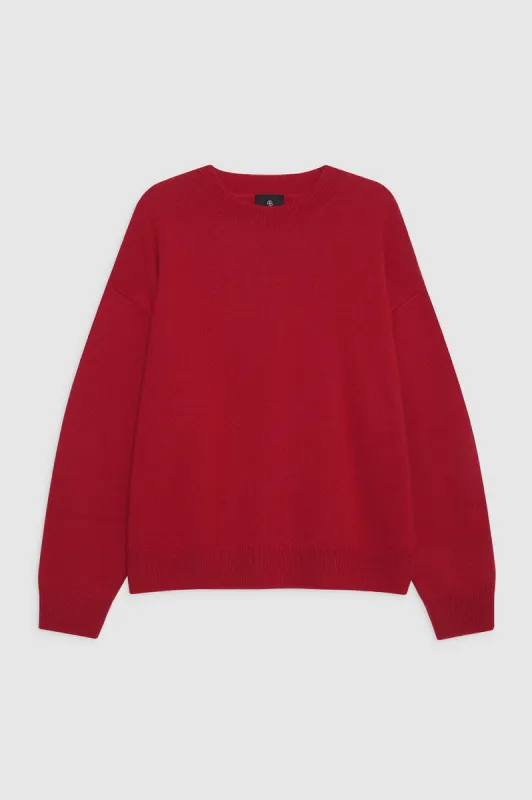 Lee Crew Sweater - Scarlet Red sold by Anine Bing